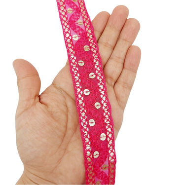 Embroidered Lace Trim Sequins Trim 3 Yards Decorative Sari Border Costume Ribbon Crafting Sewing Tape